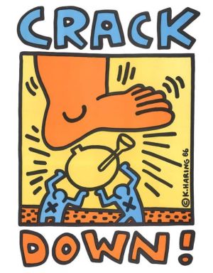 Keith Haring's 'Crack Down' wall art