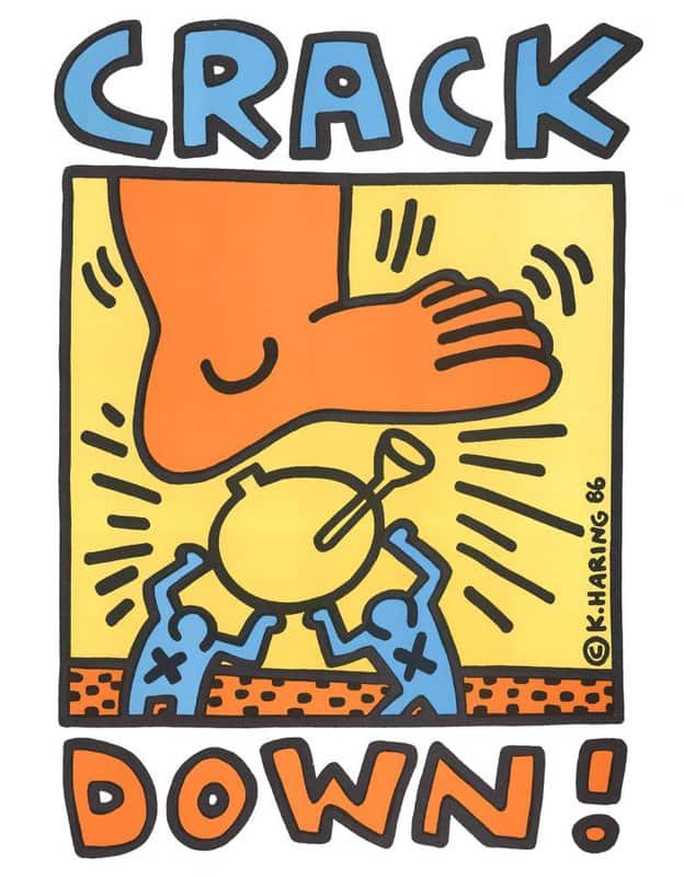 Keith Haring's 'Crack Down' premium reproduction printed or painted