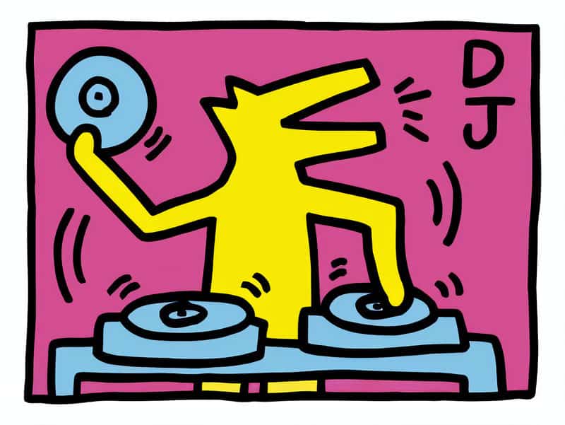 Keith Haring DJ - Vibrant Rhythms premium reproduction printed or painted