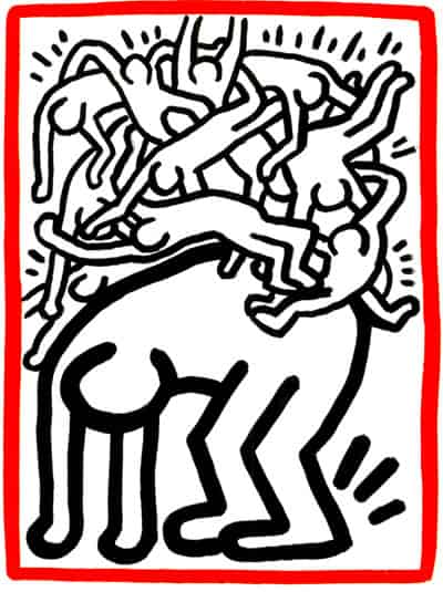 Keith Haring: Fight AIDS Worldwide premium reproduction printed or painted