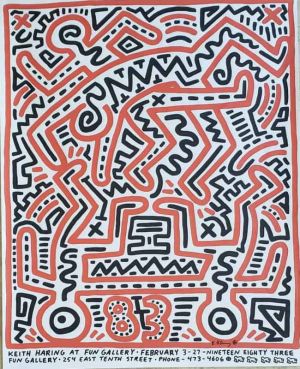 Keith Haring at Fun Gallery Exhibition Poster 1983 wall art