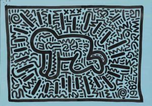 Keith Haring Gradient Baby wall art