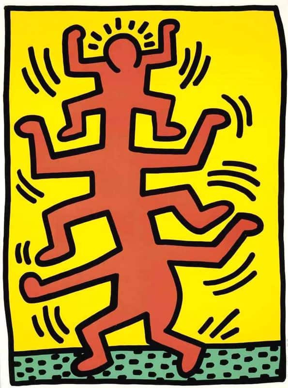 Keith Haring: Growing 1 premium reproduction printed or painted