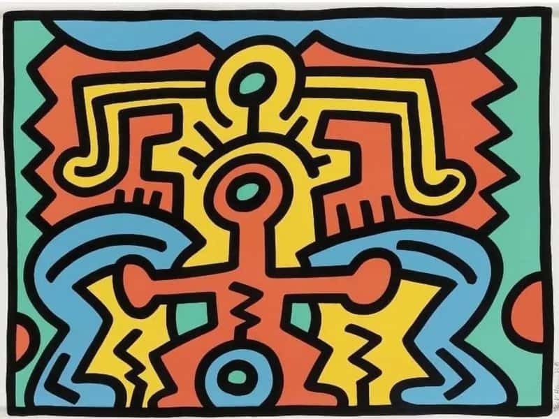 Keith Haring: Growing 5 premium reproduction