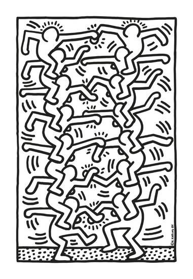 Keith Haring Expressive Movement Artwork premium reproduction