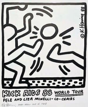 Keith Haring's Kick AIDS 88 World Tour Poster wall art