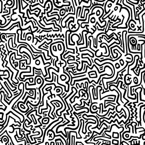 Keith Haring Movement premium reproduction printed or painted