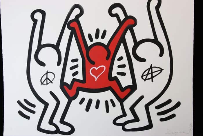 Keith Haring: Peace and Love premium reproduction printed or painted