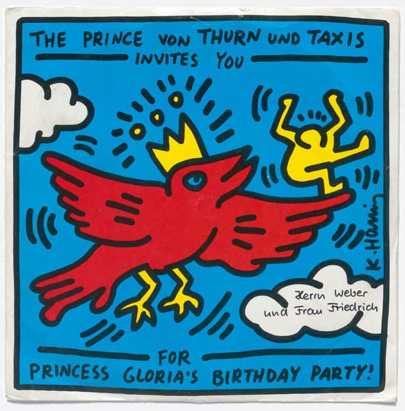 Keith Haring: Princess Gloria's Birthday Party Invitation premium reproduction