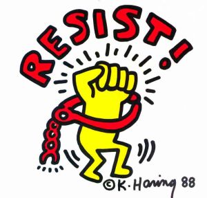Keith Haring: Resist wall art