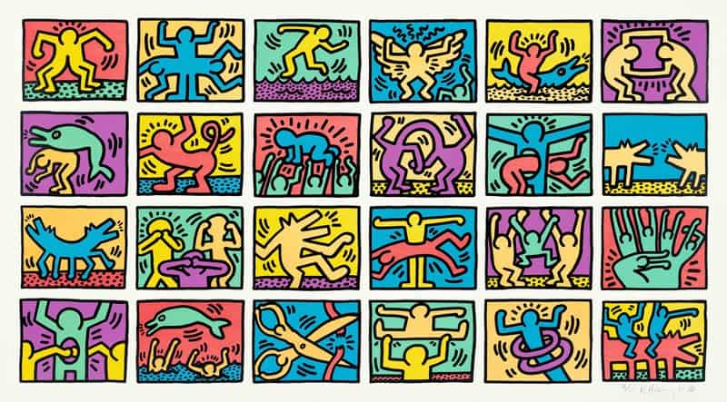 Keith Haring Retrospective 1989: Celebrating Iconic Pop Art premium reproduction printed or painted