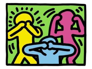 Keith Haring: See No Evil, Hear No Evil, Speak No Evil wall art