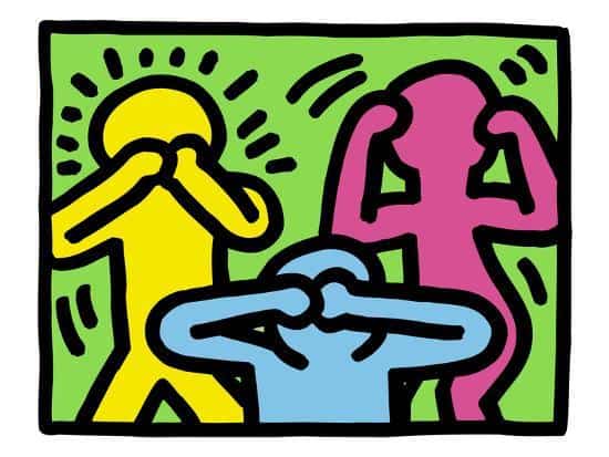 Keith Haring: See No Evil, Hear No Evil, Speak No Evil premium reproduction printed or painted
