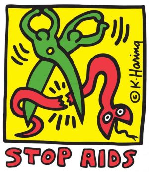 Keith Haring: Stop AIDS wall art