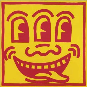 Keith Haring Untitled: Vibrant Expression in Yellow wall art