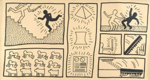 Keith Haring: Untitled 1980 - Evolution Of Mankind wall art