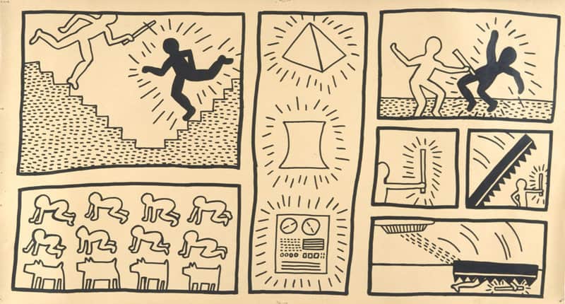 Keith Haring: Untitled 1980 - Evolution Of Mankind premium reproduction