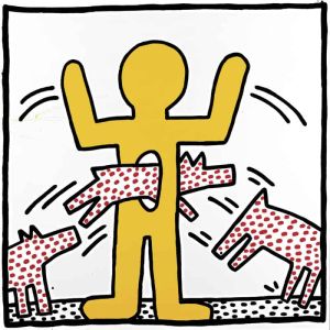Keith Haring: Untitled 1982 - Dynamic Interaction wall art