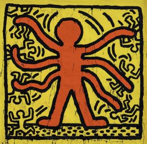 Keith Haring's Dynamic Dance of Life - 1982 wall art