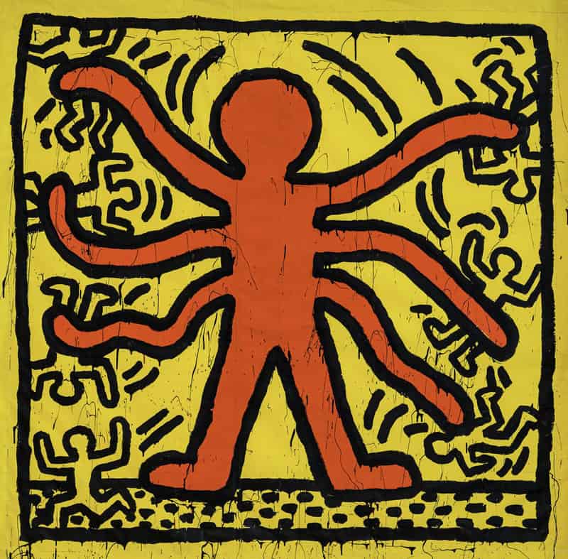 Keith Haring's Dynamic Dance of Life - 1982 premium reproduction