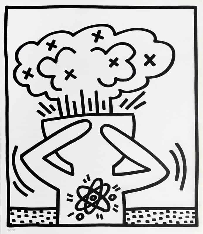 Keith Haring Untitled 1983 - Atomic Explosion Imagery premium reproduction