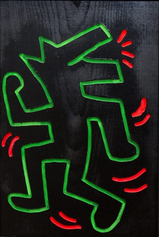 Keith Haring - Untitled 1983: Dancing Green Dog premium reproduction