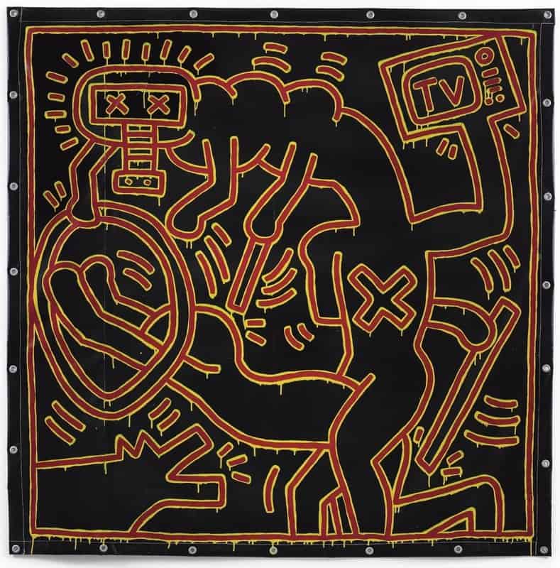 Keith Haring Untitled 1983 - TV Sex premium reproduction