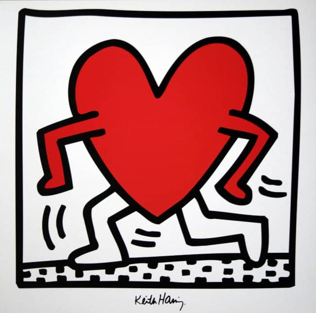 Keith Haring Untitled 1984 - Energetic Heart premium reproduction printed or painted