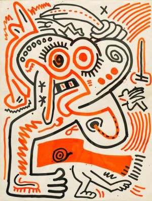 Keith Haring: Untitled 1984 - Saber Fight wall art