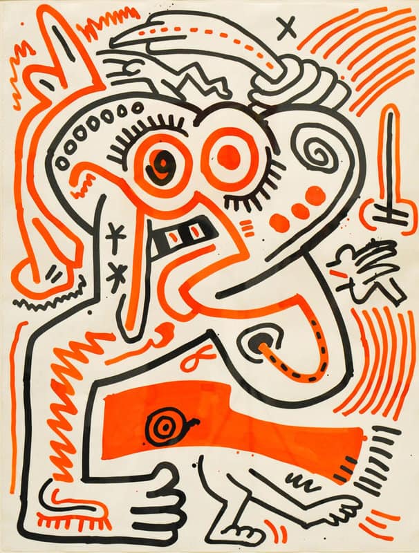 Keith Haring: Untitled 1984 - Saber Fight premium reproduction