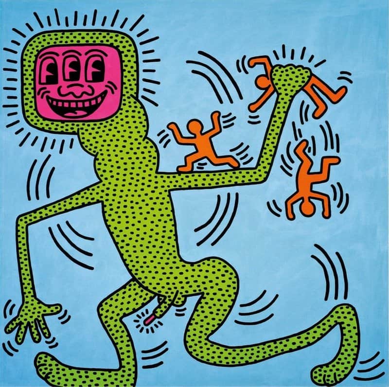 Keith Haring: Untitled 1984 – TV Monster premium reproduction