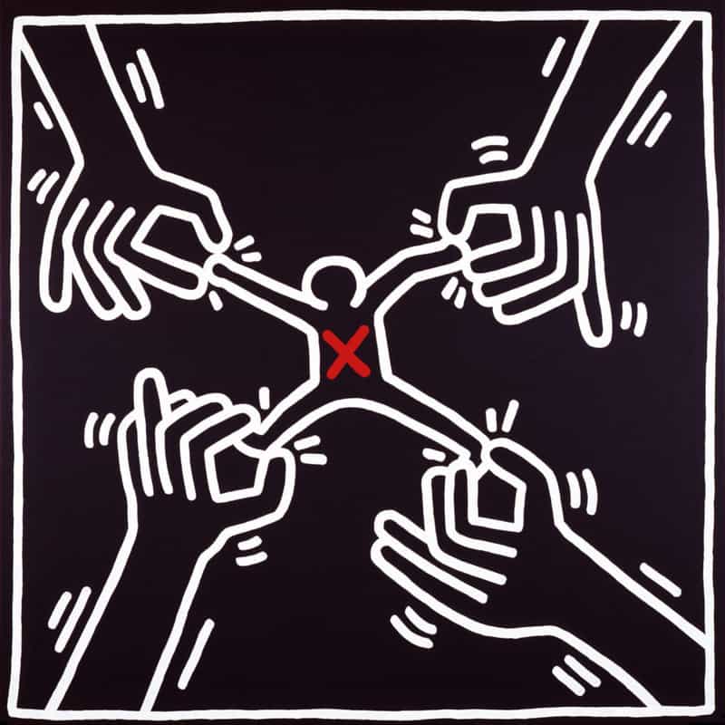 Keith Haring: Untitled 1985 - Apartheid Must End premium reproduction