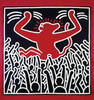 Keith Haring: Untitled Crowd and Monkey, 1985 wall art