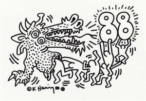 Keith Haring's Year of the Dragon 1988 wall art