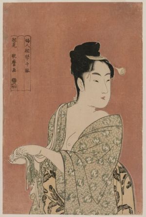 Kitagawa Utamaro: Woman Drying Her Hands wall art