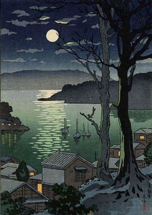 Koitsu Tsuchiya: Maizuru Harbor at Night, 1936 wall art