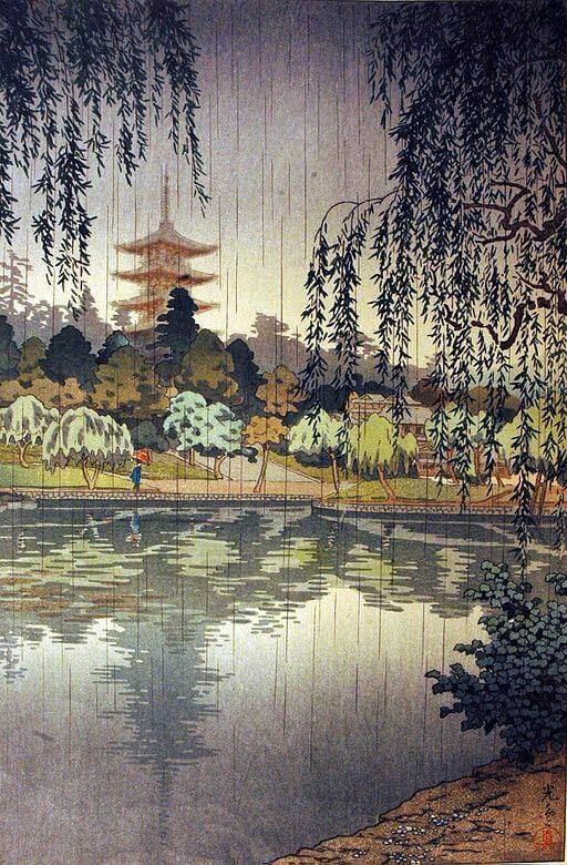 Koitsu Tsuchiya: Rain at Kofukuji Temple, 1937 premium reproduction