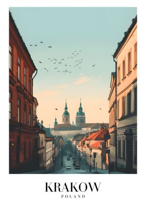 Krakow Skyline at Dusk wall art