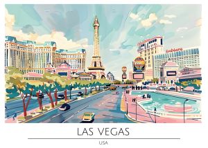 Vibrant Las Vegas Skyline wall art