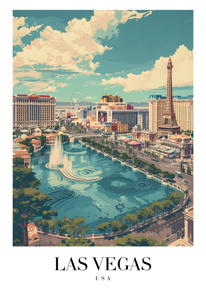 Vibrant View of Las Vegas premium reproduction