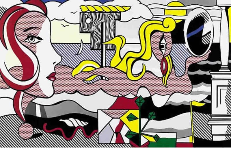 Lichtenstein Figures In Landscape premium reproduction