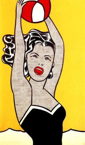 Lichtenstein Girl With Ball wall art