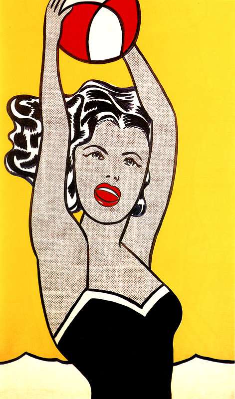 Lichtenstein Girl With Ball premium reproduction