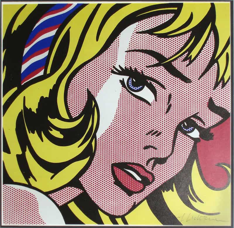 Lichtenstein Girl With Hair Ribbon premium reproduction