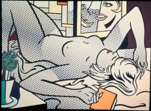 Lichtenstein Nude With Abstract Painting wall art