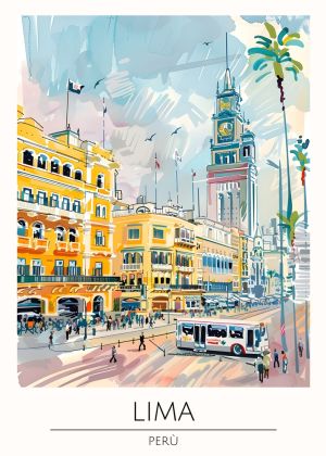 Colorful Streets of Lima, Peru wall art