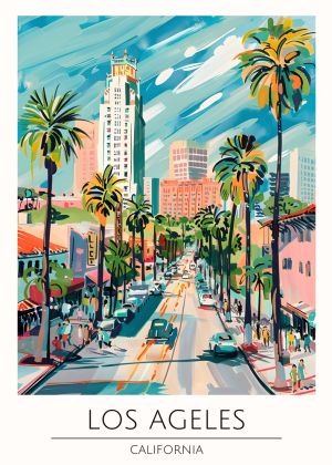 Vibrant Streets of Los Angeles wall art