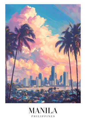 Impressionistic View of Manila's Skyline wall art