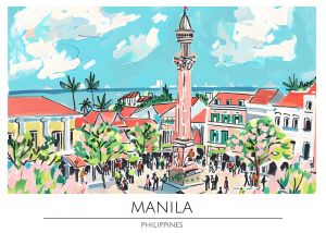 Vibrant Urban Landscape of Manila wall art