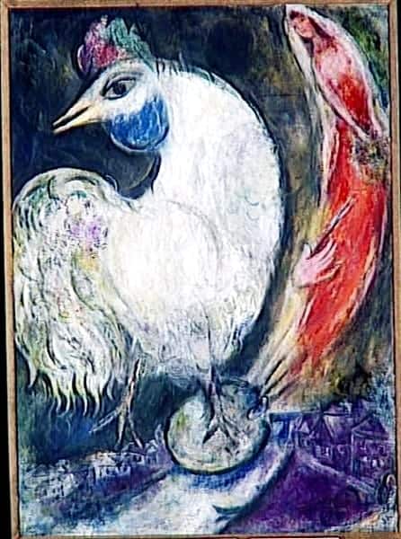 Marc Chagall: A Rooster (1947) premium reproduction